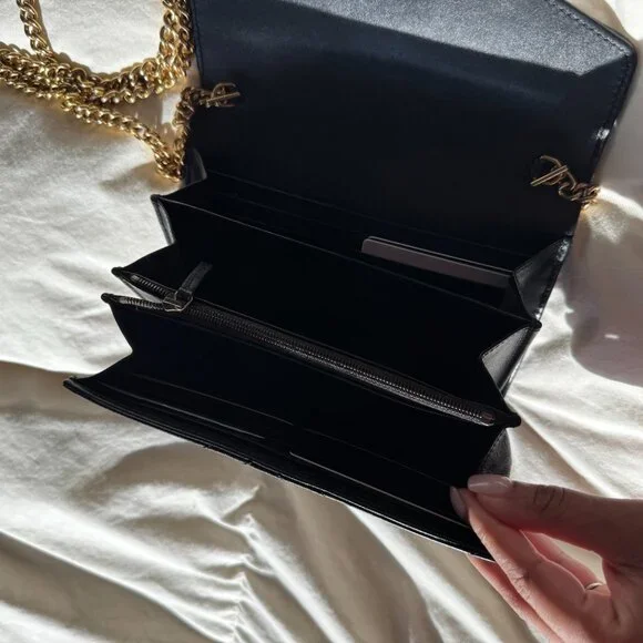 Black Gucci GG Marmont Wallet on Chain Purse - Picture 8 of 15